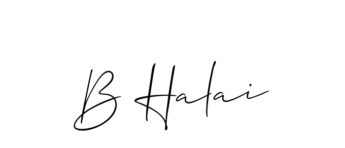 You should practise on your own different ways (Allison_Script) to write your name (B Halai) in signature. don't let someone else do it for you. B Halai signature style 2 images and pictures png