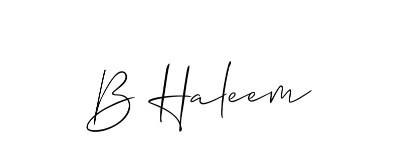 How to make B Haleem signature? Allison_Script is a professional autograph style. Create handwritten signature for B Haleem name. B Haleem signature style 2 images and pictures png