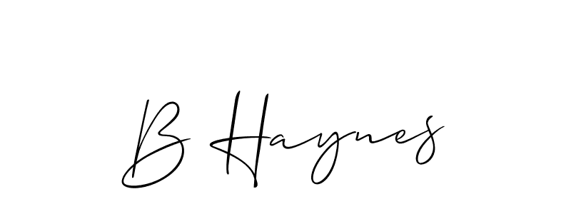 Create a beautiful signature design for name B Haynes. With this signature (Allison_Script) fonts, you can make a handwritten signature for free. B Haynes signature style 2 images and pictures png