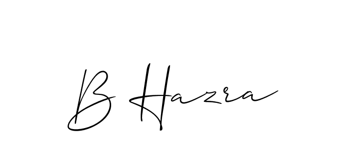 Make a beautiful signature design for name B Hazra. With this signature (Allison_Script) style, you can create a handwritten signature for free. B Hazra signature style 2 images and pictures png