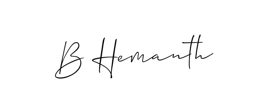 Make a beautiful signature design for name B Hemanth. With this signature (Allison_Script) style, you can create a handwritten signature for free. B Hemanth signature style 2 images and pictures png