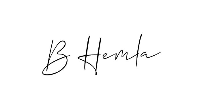 How to make B Hemla signature? Allison_Script is a professional autograph style. Create handwritten signature for B Hemla name. B Hemla signature style 2 images and pictures png