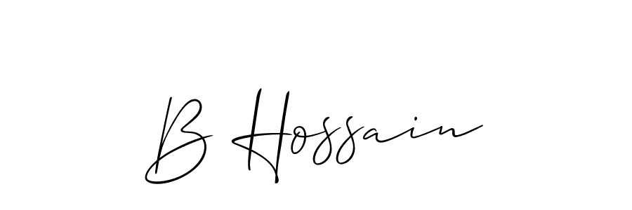 How to make B Hossain signature? Allison_Script is a professional autograph style. Create handwritten signature for B Hossain name. B Hossain signature style 2 images and pictures png