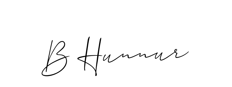 Make a short B Hunnur signature style. Manage your documents anywhere anytime using Allison_Script. Create and add eSignatures, submit forms, share and send files easily. B Hunnur signature style 2 images and pictures png