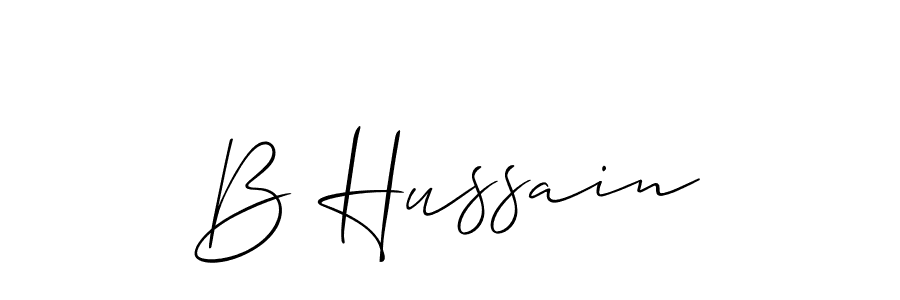 Create a beautiful signature design for name B Hussain. With this signature (Allison_Script) fonts, you can make a handwritten signature for free. B Hussain signature style 2 images and pictures png