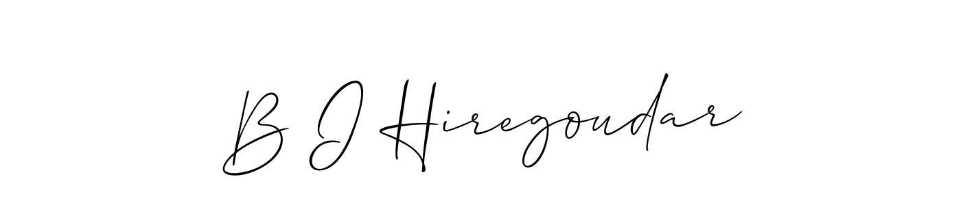 B I Hiregoudar stylish signature style. Best Handwritten Sign (Allison_Script) for my name. Handwritten Signature Collection Ideas for my name B I Hiregoudar. B I Hiregoudar signature style 2 images and pictures png
