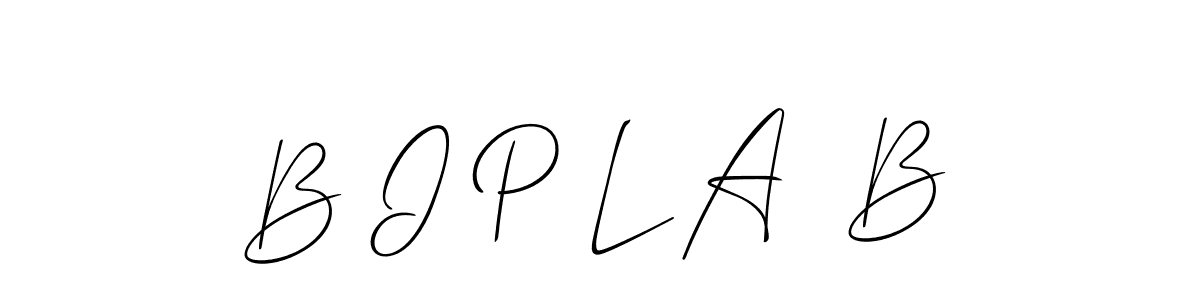The best way (Allison_Script) to make a short signature is to pick only two or three words in your name. The name B I P L A  B include a total of six letters. For converting this name. B I P L A  B signature style 2 images and pictures png