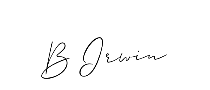 Use a signature maker to create a handwritten signature online. With this signature software, you can design (Allison_Script) your own signature for name B Irwin. B Irwin signature style 2 images and pictures png
