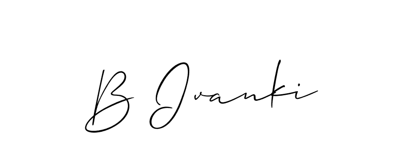 Design your own signature with our free online signature maker. With this signature software, you can create a handwritten (Allison_Script) signature for name B Ivanki. B Ivanki signature style 2 images and pictures png