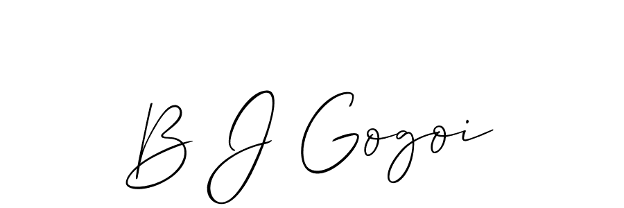 Make a beautiful signature design for name B J Gogoi. With this signature (Allison_Script) style, you can create a handwritten signature for free. B J Gogoi signature style 2 images and pictures png