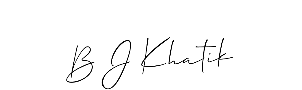 Once you've used our free online signature maker to create your best signature Allison_Script style, it's time to enjoy all of the benefits that B J Khatik name signing documents. B J Khatik signature style 2 images and pictures png