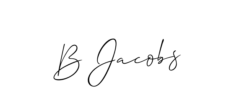 Also we have B Jacobs name is the best signature style. Create professional handwritten signature collection using Allison_Script autograph style. B Jacobs signature style 2 images and pictures png