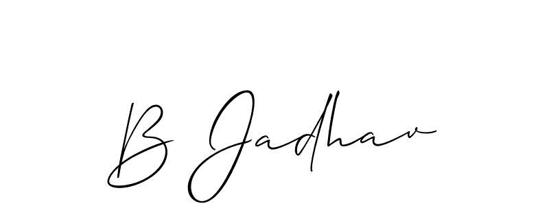 Create a beautiful signature design for name B Jadhav. With this signature (Allison_Script) fonts, you can make a handwritten signature for free. B Jadhav signature style 2 images and pictures png