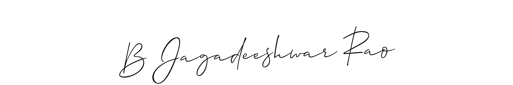 Make a beautiful signature design for name B Jagadeeshwar Rao. With this signature (Allison_Script) style, you can create a handwritten signature for free. B Jagadeeshwar Rao signature style 2 images and pictures png