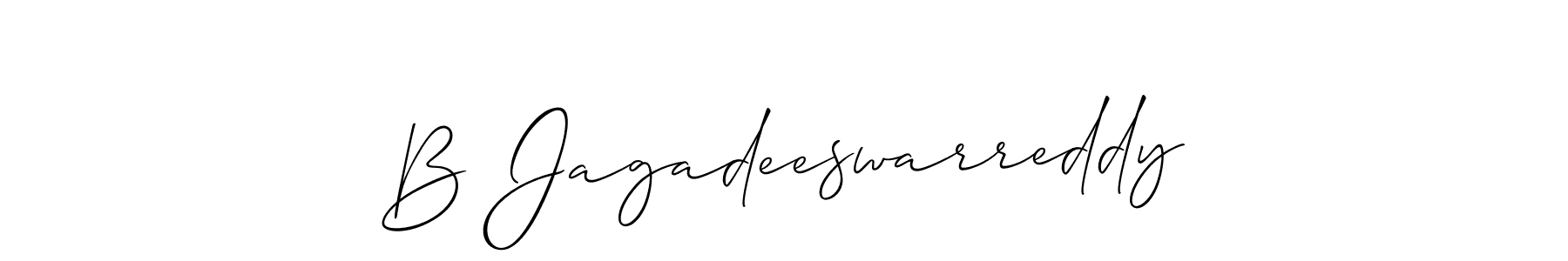 You should practise on your own different ways (Allison_Script) to write your name (B Jagadeeswarreddy) in signature. don't let someone else do it for you. B Jagadeeswarreddy signature style 2 images and pictures png