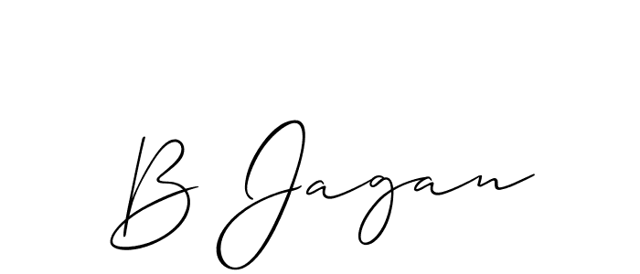 You should practise on your own different ways (Allison_Script) to write your name (B Jagan) in signature. don't let someone else do it for you. B Jagan signature style 2 images and pictures png