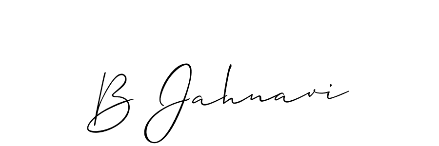 Also we have B Jahnavi name is the best signature style. Create professional handwritten signature collection using Allison_Script autograph style. B Jahnavi signature style 2 images and pictures png