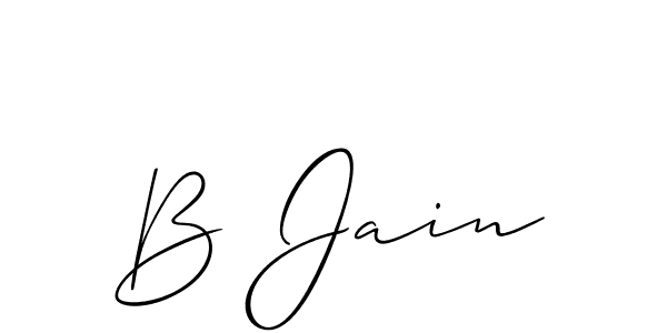 Use a signature maker to create a handwritten signature online. With this signature software, you can design (Allison_Script) your own signature for name B Jain. B Jain signature style 2 images and pictures png