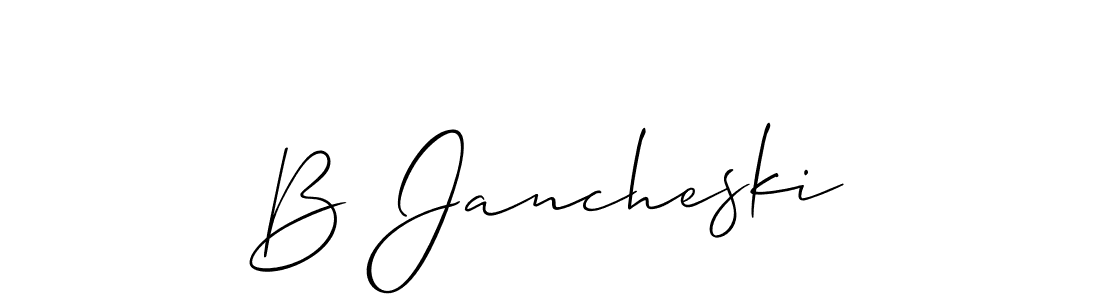 How to Draw B Jancheski signature style? Allison_Script is a latest design signature styles for name B Jancheski. B Jancheski signature style 2 images and pictures png