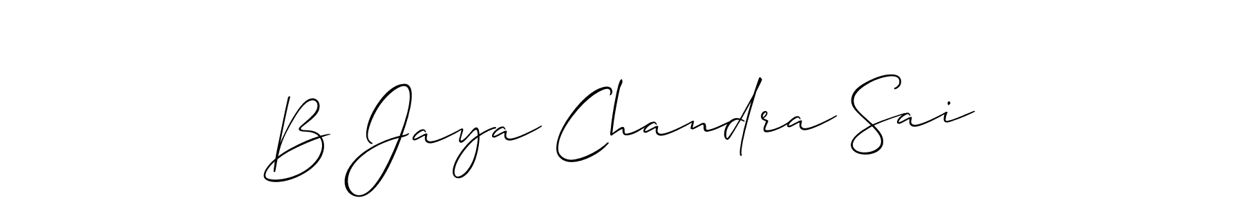 Use a signature maker to create a handwritten signature online. With this signature software, you can design (Allison_Script) your own signature for name B Jaya Chandra Sai. B Jaya Chandra Sai signature style 2 images and pictures png