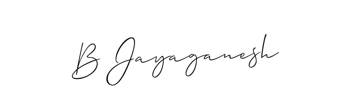 Design your own signature with our free online signature maker. With this signature software, you can create a handwritten (Allison_Script) signature for name B Jayaganesh. B Jayaganesh signature style 2 images and pictures png