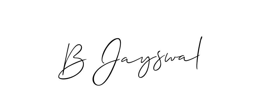 The best way (Allison_Script) to make a short signature is to pick only two or three words in your name. The name B Jayswal include a total of six letters. For converting this name. B Jayswal signature style 2 images and pictures png