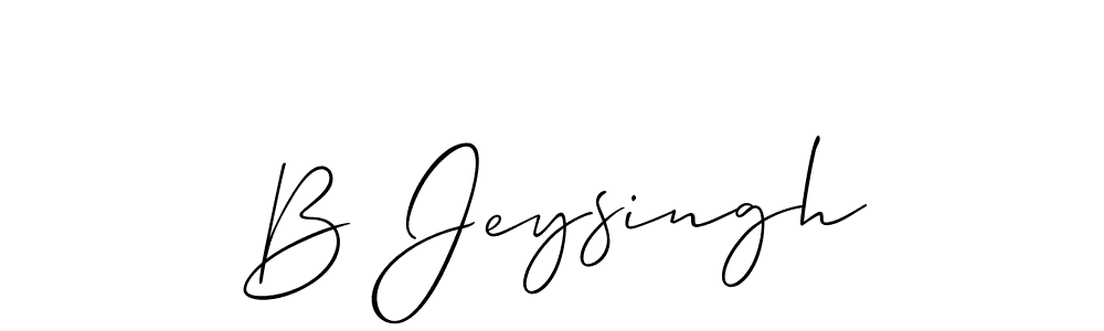 Also You can easily find your signature by using the search form. We will create B Jeysingh name handwritten signature images for you free of cost using Allison_Script sign style. B Jeysingh signature style 2 images and pictures png