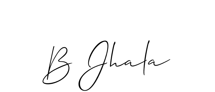 How to make B Jhala signature? Allison_Script is a professional autograph style. Create handwritten signature for B Jhala name. B Jhala signature style 2 images and pictures png