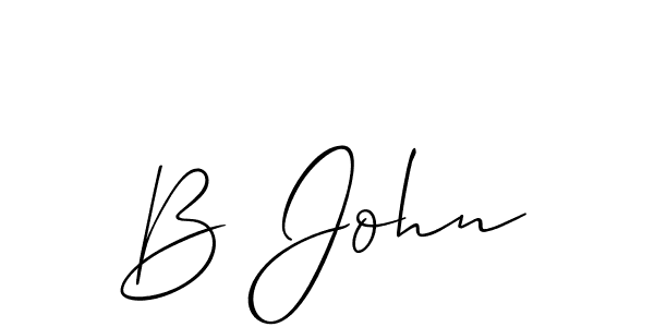 Make a beautiful signature design for name B John. With this signature (Allison_Script) style, you can create a handwritten signature for free. B John signature style 2 images and pictures png