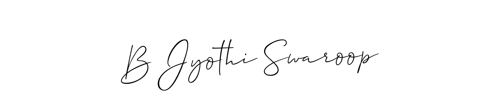 Make a short B Jyothi Swaroop signature style. Manage your documents anywhere anytime using Allison_Script. Create and add eSignatures, submit forms, share and send files easily. B Jyothi Swaroop signature style 2 images and pictures png
