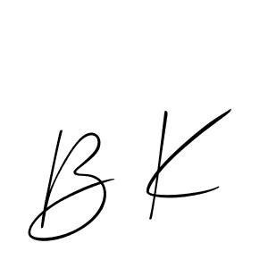 if you are searching for the best signature style for your name B K. so please give up your signature search. here we have designed multiple signature styles  using Allison_Script. B K signature style 2 images and pictures png