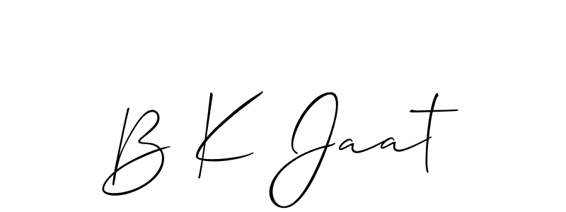 You can use this online signature creator to create a handwritten signature for the name B K Jaat. This is the best online autograph maker. B K Jaat signature style 2 images and pictures png