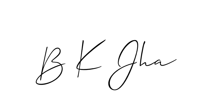 How to Draw B K Jha signature style? Allison_Script is a latest design signature styles for name B K Jha. B K Jha signature style 2 images and pictures png