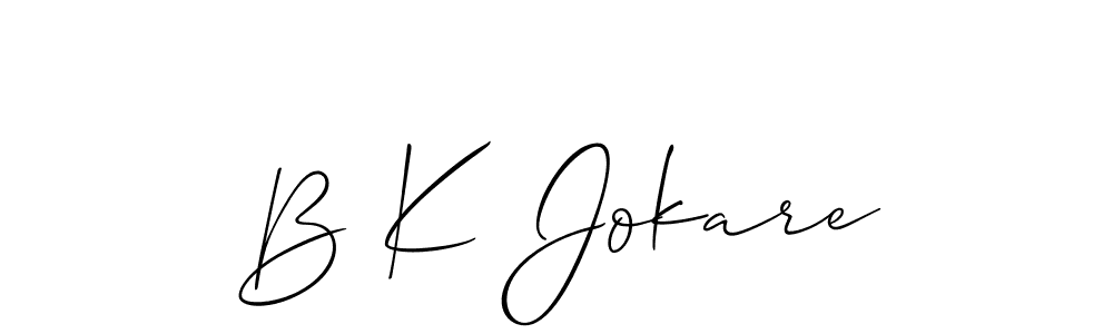Here are the top 10 professional signature styles for the name B K Jokare. These are the best autograph styles you can use for your name. B K Jokare signature style 2 images and pictures png
