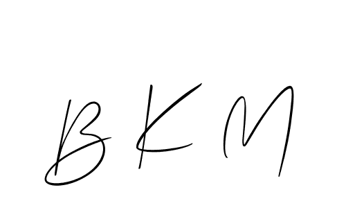 You should practise on your own different ways (Allison_Script) to write your name (B K M) in signature. don't let someone else do it for you. B K M signature style 2 images and pictures png