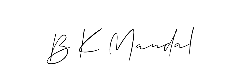 How to make B K Mandal signature? Allison_Script is a professional autograph style. Create handwritten signature for B K Mandal name. B K Mandal signature style 2 images and pictures png