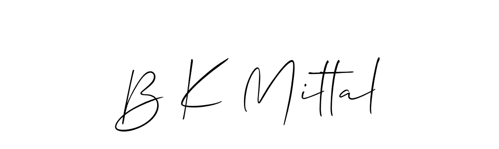 Use a signature maker to create a handwritten signature online. With this signature software, you can design (Allison_Script) your own signature for name B K Mittal. B K Mittal signature style 2 images and pictures png