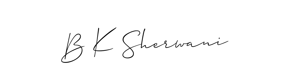 Make a beautiful signature design for name B K Sherwani. Use this online signature maker to create a handwritten signature for free. B K Sherwani signature style 2 images and pictures png