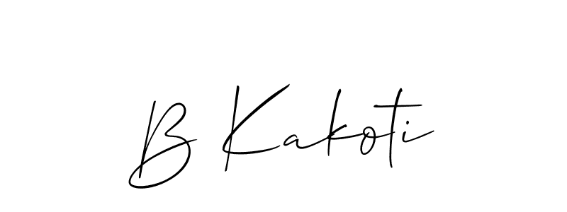 Also You can easily find your signature by using the search form. We will create B Kakoti name handwritten signature images for you free of cost using Allison_Script sign style. B Kakoti signature style 2 images and pictures png