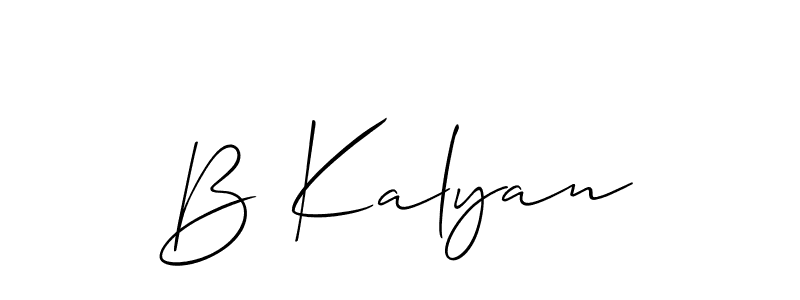 Also we have B Kalyan name is the best signature style. Create professional handwritten signature collection using Allison_Script autograph style. B Kalyan signature style 2 images and pictures png