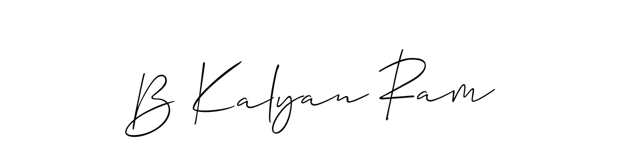 It looks lik you need a new signature style for name B Kalyan Ram. Design unique handwritten (Allison_Script) signature with our free signature maker in just a few clicks. B Kalyan Ram signature style 2 images and pictures png