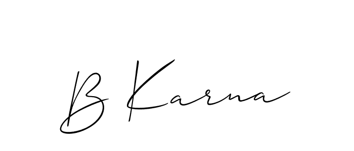 How to Draw B Karna signature style? Allison_Script is a latest design signature styles for name B Karna. B Karna signature style 2 images and pictures png