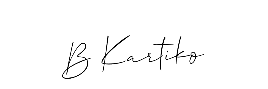 Also we have B Kartiko name is the best signature style. Create professional handwritten signature collection using Allison_Script autograph style. B Kartiko signature style 2 images and pictures png