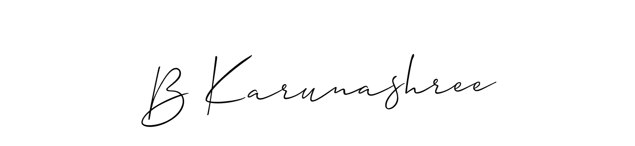 See photos of B Karunashree official signature by Spectra . Check more albums & portfolios. Read reviews & check more about Allison_Script font. B Karunashree signature style 2 images and pictures png