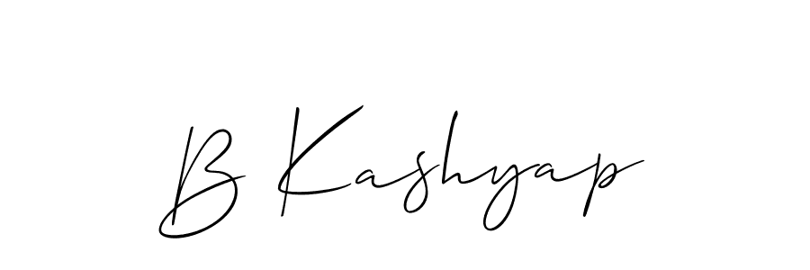 Create a beautiful signature design for name B Kashyap. With this signature (Allison_Script) fonts, you can make a handwritten signature for free. B Kashyap signature style 2 images and pictures png