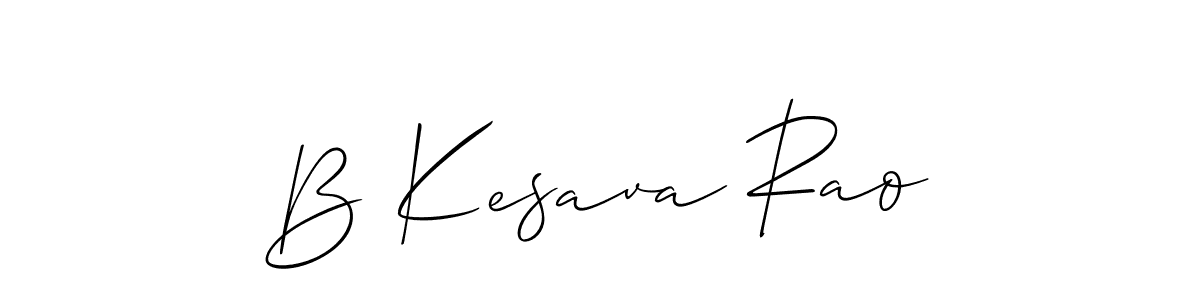 The best way (Allison_Script) to make a short signature is to pick only two or three words in your name. The name B Kesava Rao include a total of six letters. For converting this name. B Kesava Rao signature style 2 images and pictures png