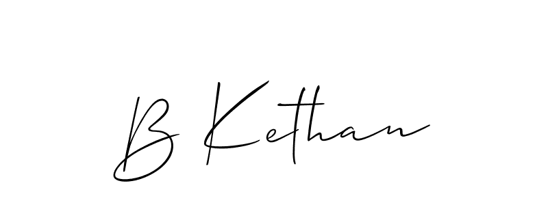 Make a beautiful signature design for name B Kethan. With this signature (Allison_Script) style, you can create a handwritten signature for free. B Kethan signature style 2 images and pictures png