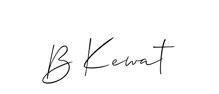 Use a signature maker to create a handwritten signature online. With this signature software, you can design (Allison_Script) your own signature for name B Kewat. B Kewat signature style 2 images and pictures png