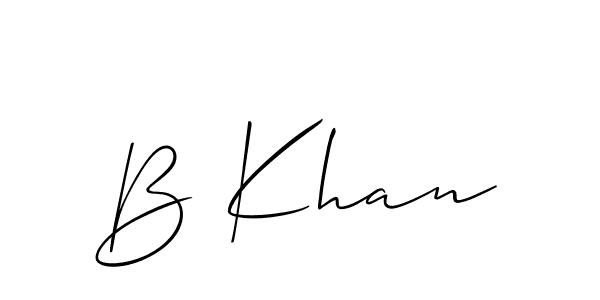 How to make B Khan signature? Allison_Script is a professional autograph style. Create handwritten signature for B Khan name. B Khan signature style 2 images and pictures png