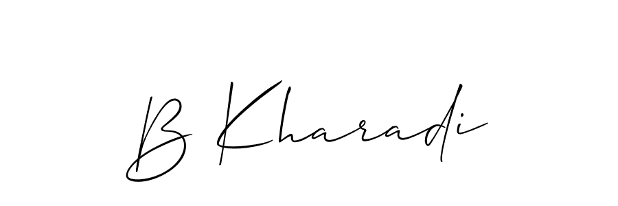 Create a beautiful signature design for name B Kharadi. With this signature (Allison_Script) fonts, you can make a handwritten signature for free. B Kharadi signature style 2 images and pictures png